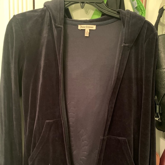 Juicy couture black velvet zip up jacket - Picture 2 of 5
